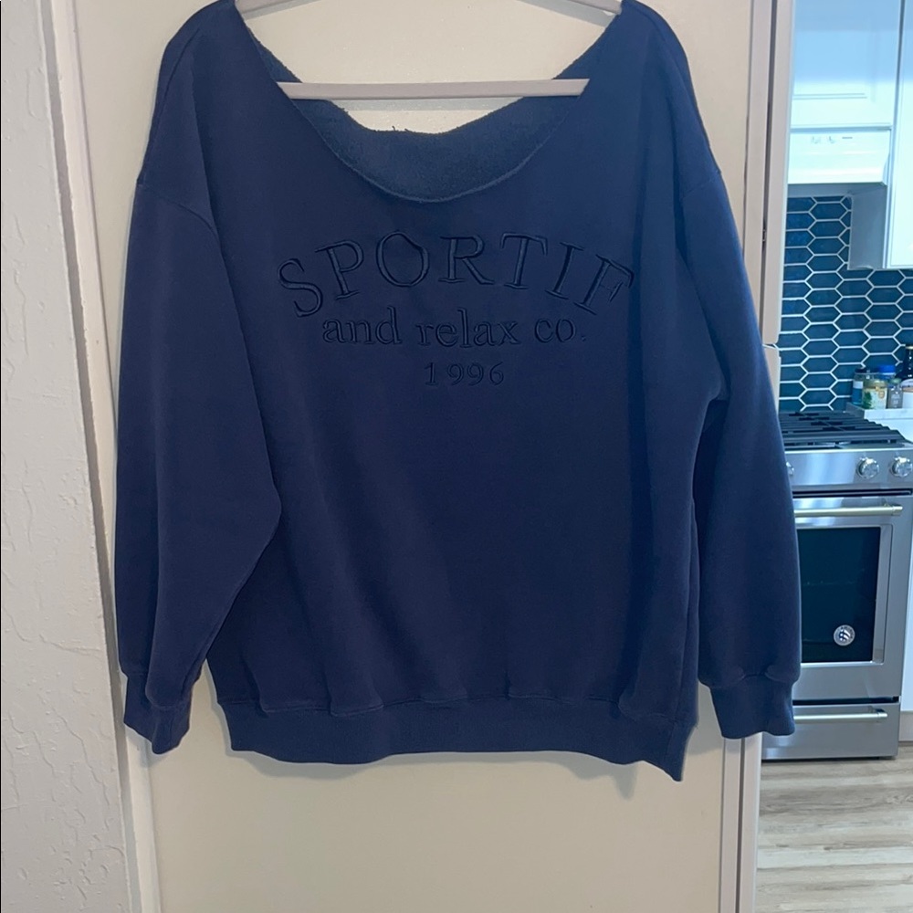 Princess Polly Sportif and Relax Co. 1996 Blue Oversized Sweatshirt